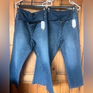 NWT - 2 Pairs 8-10 Time & Tru Straight Jeans with Over the Belly Coverage